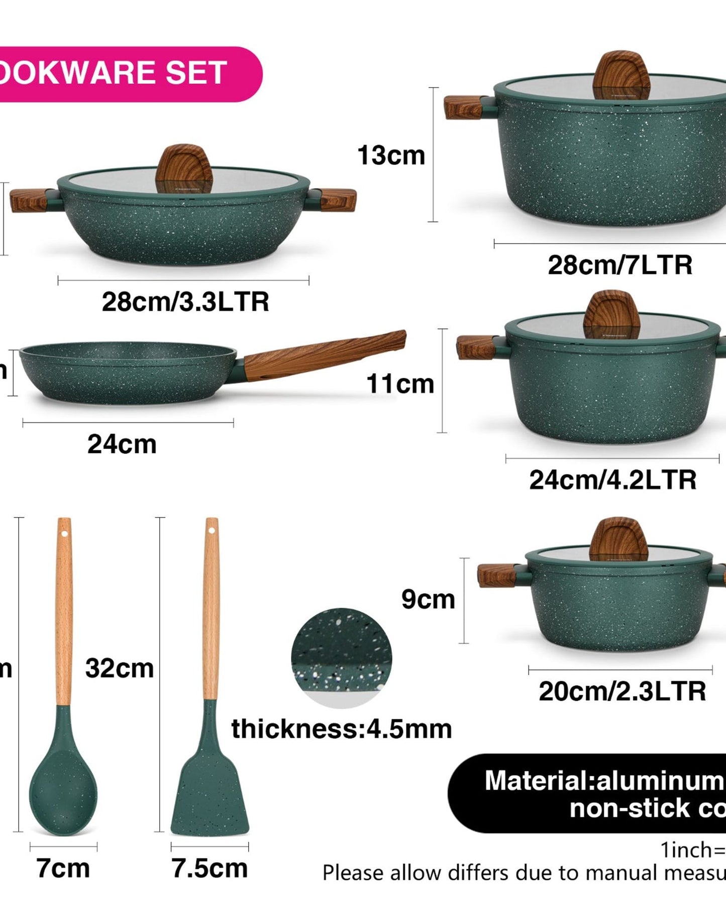 طقم أواني طهي فيسمان فالاك من الألومنيوم مكون من 11 قطعة