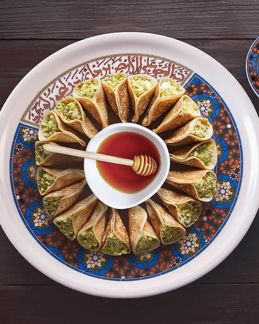 طبق شحن كبير من ديملاج ميلانج (ذهبي وبني)