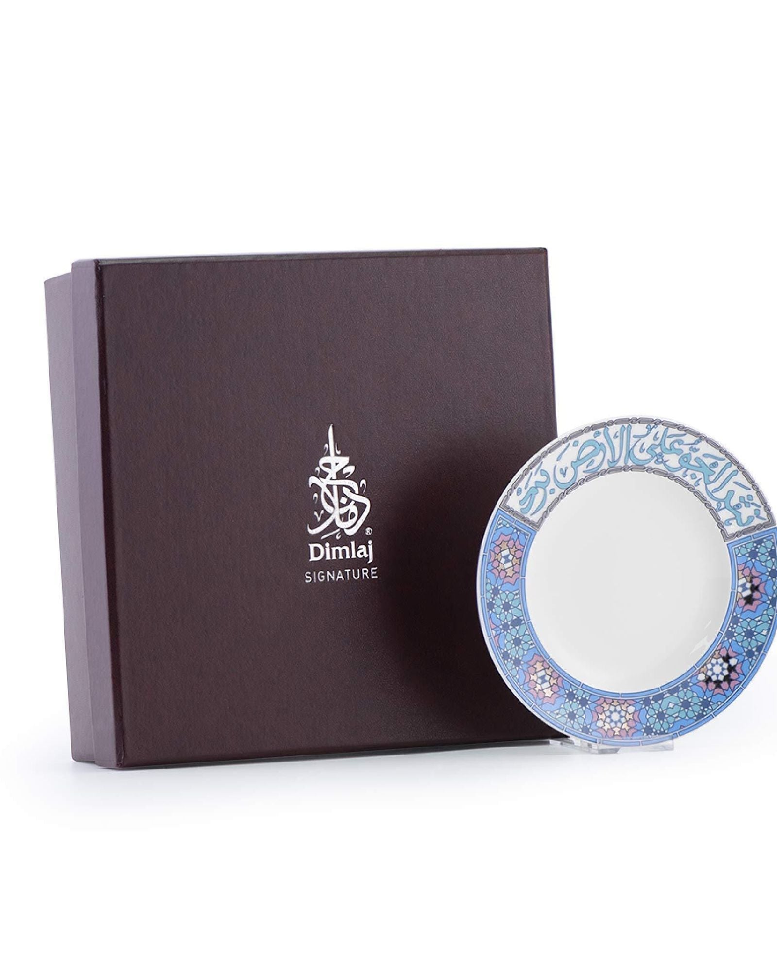 مجموعة أطباق ديملاج ميلانج، 6 قطع (بلاتيني وأزرق)