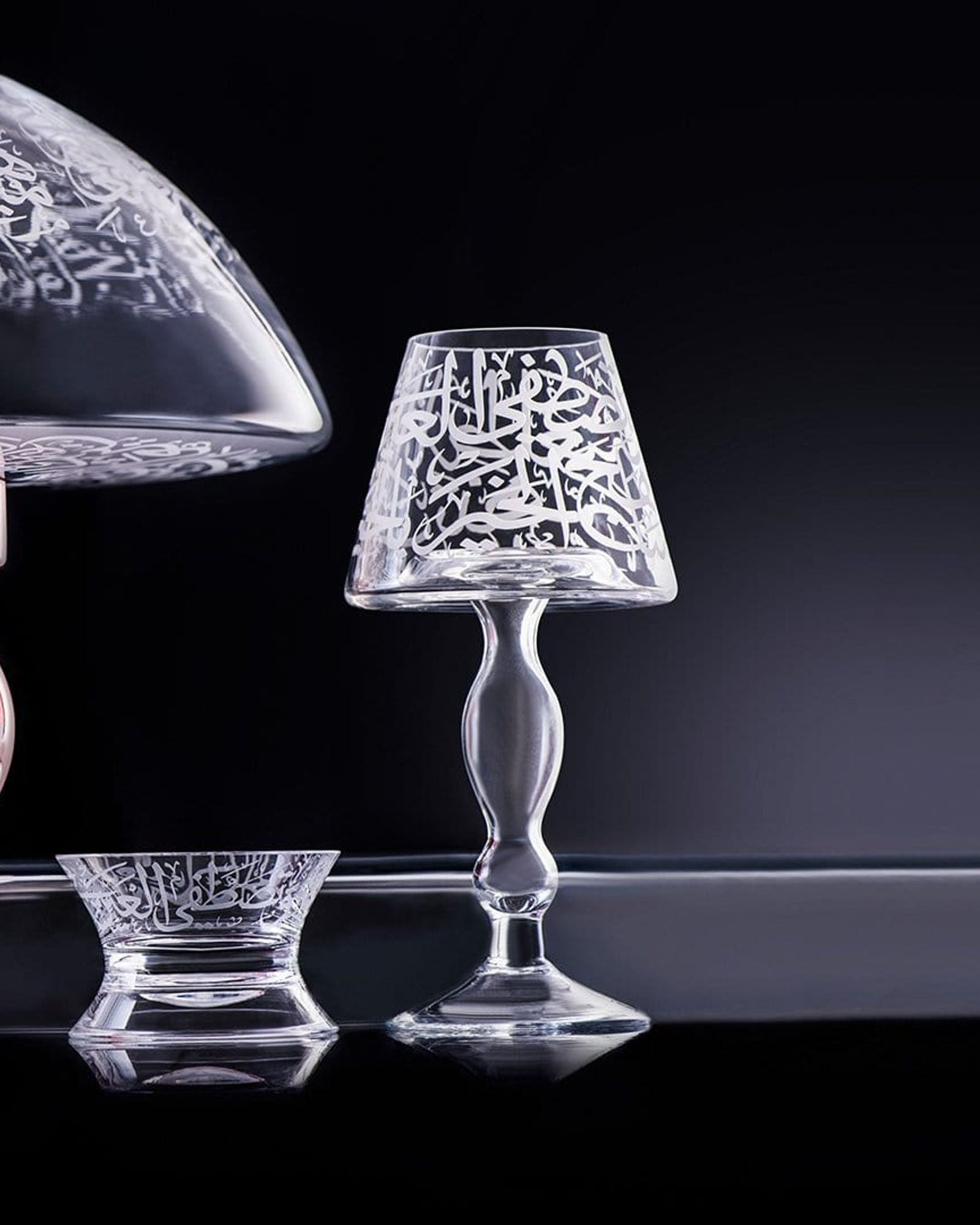 حامل شموع كبير من دملاج الثلث (منقوش)