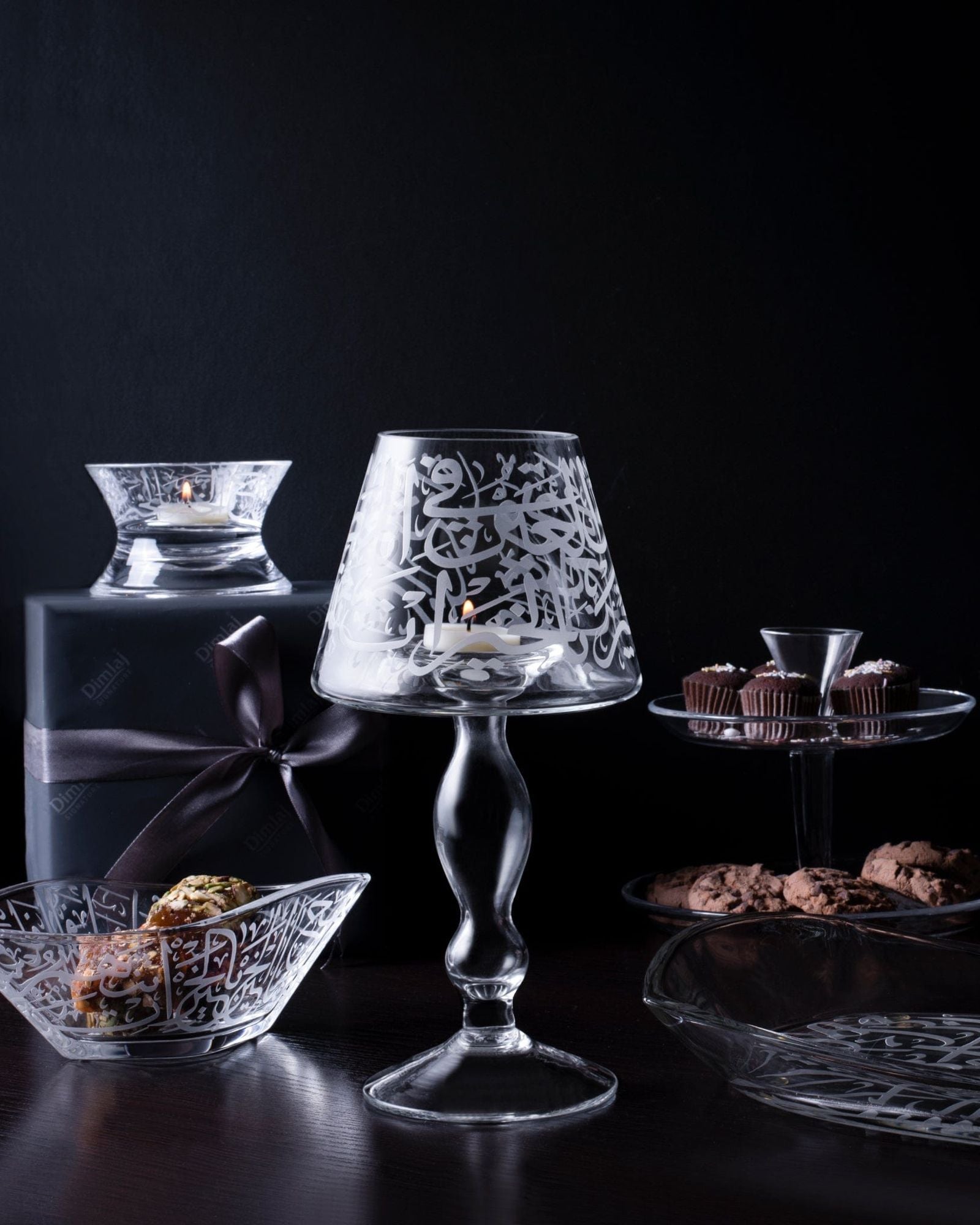 حامل شموع كبير من دملاج الثلث (منقوش)