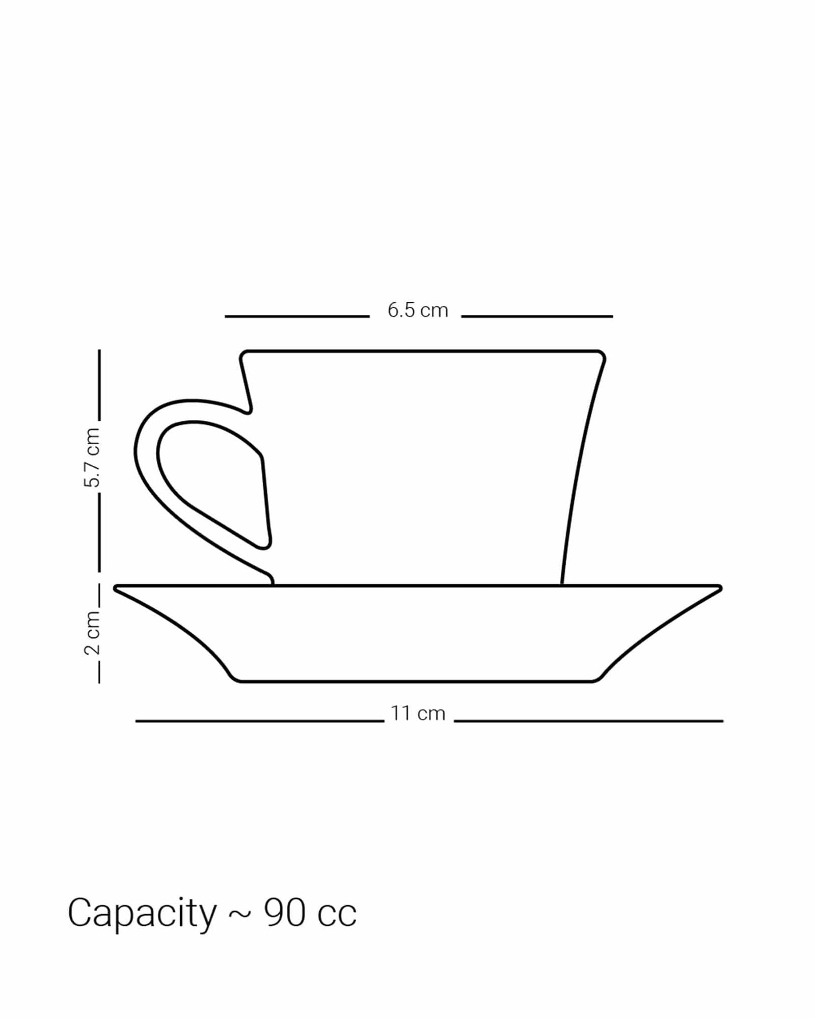 مجموعة ديملاج كريم من 6 فناجين قهوة وصحون (ذهبي)