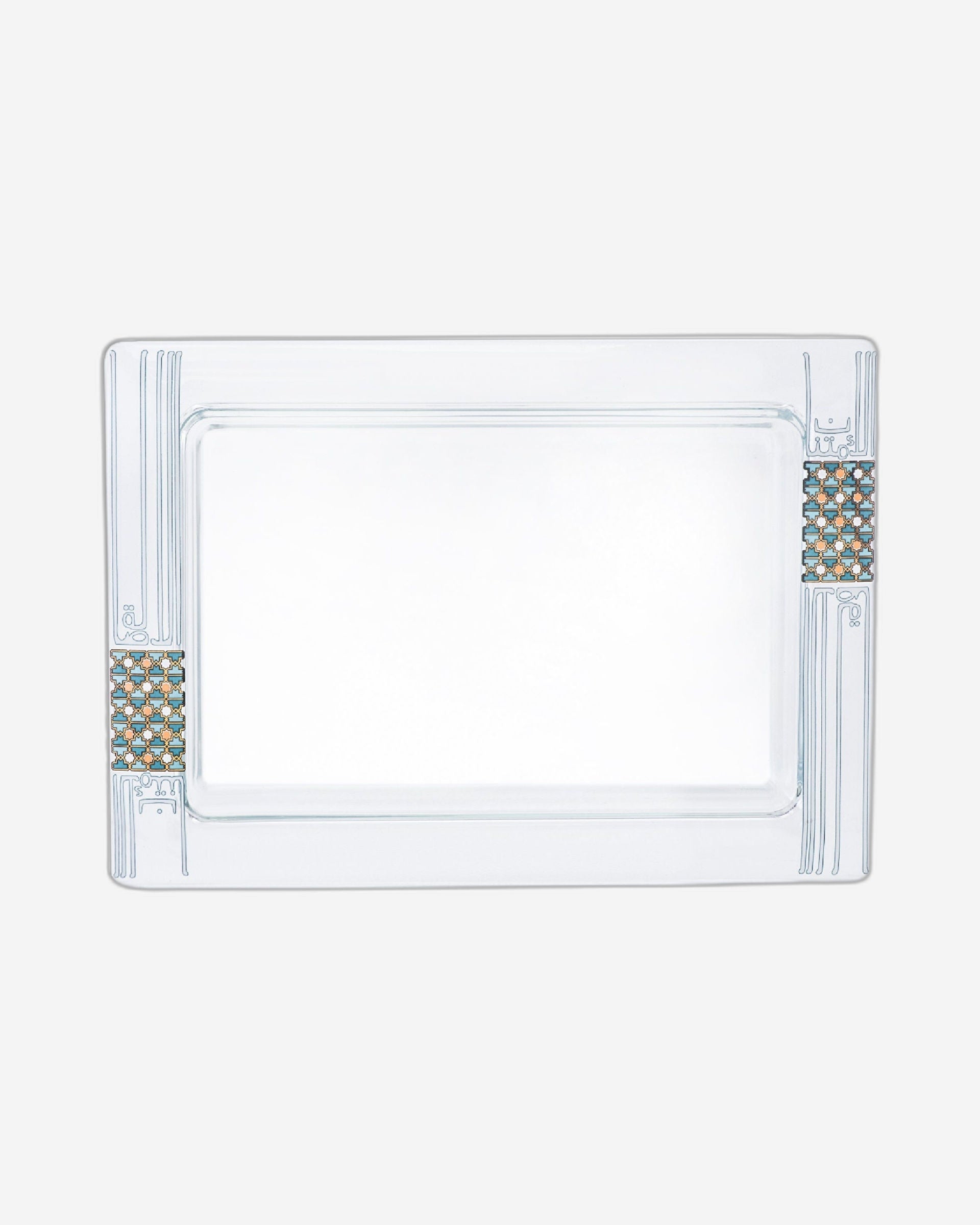 طبق تقديم مستطيل كبير من ديملاج أصالة (ذهبي وأخضر)