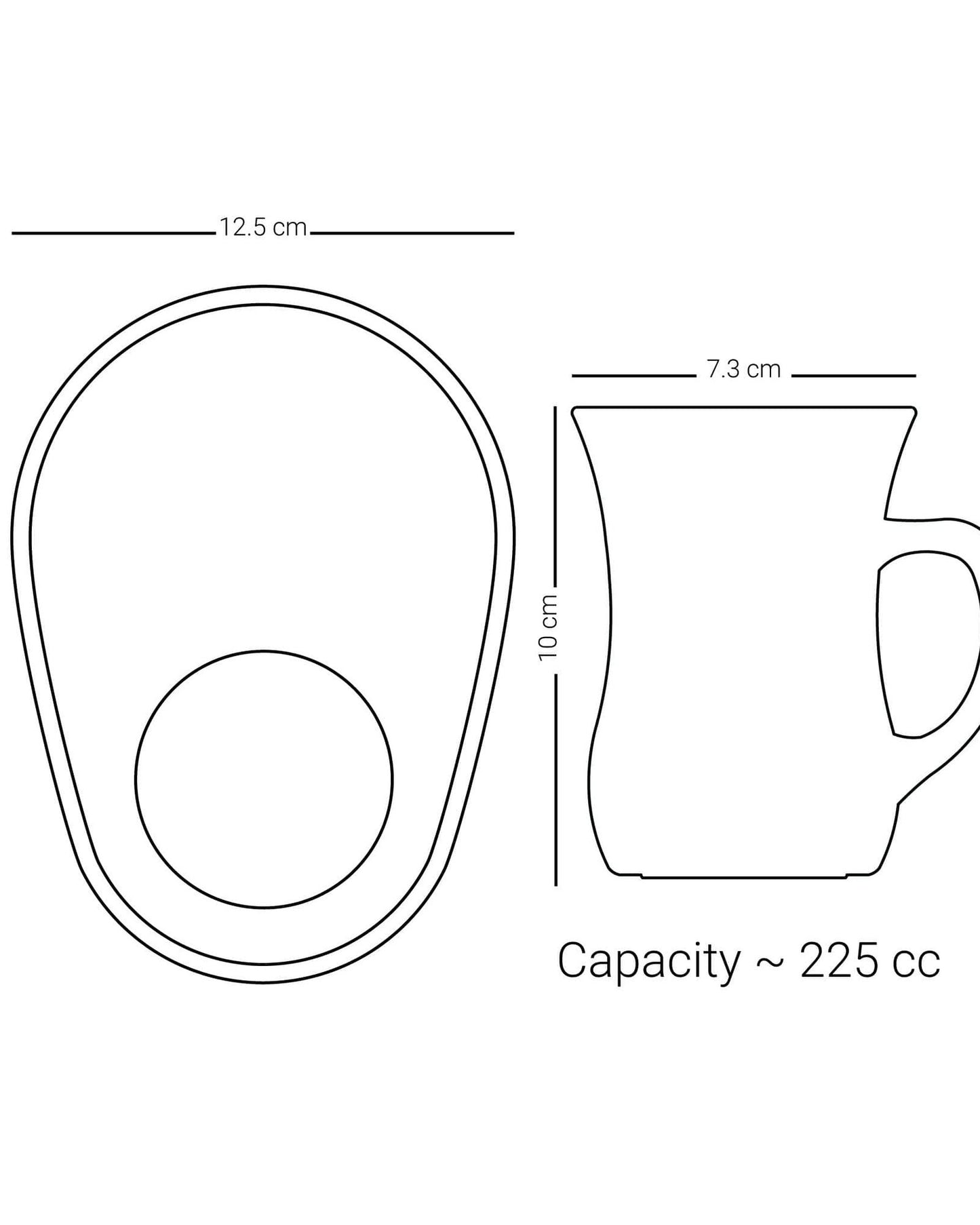 كوب وصحن ديملاج كريم، قطعتان، ذهبي اللون