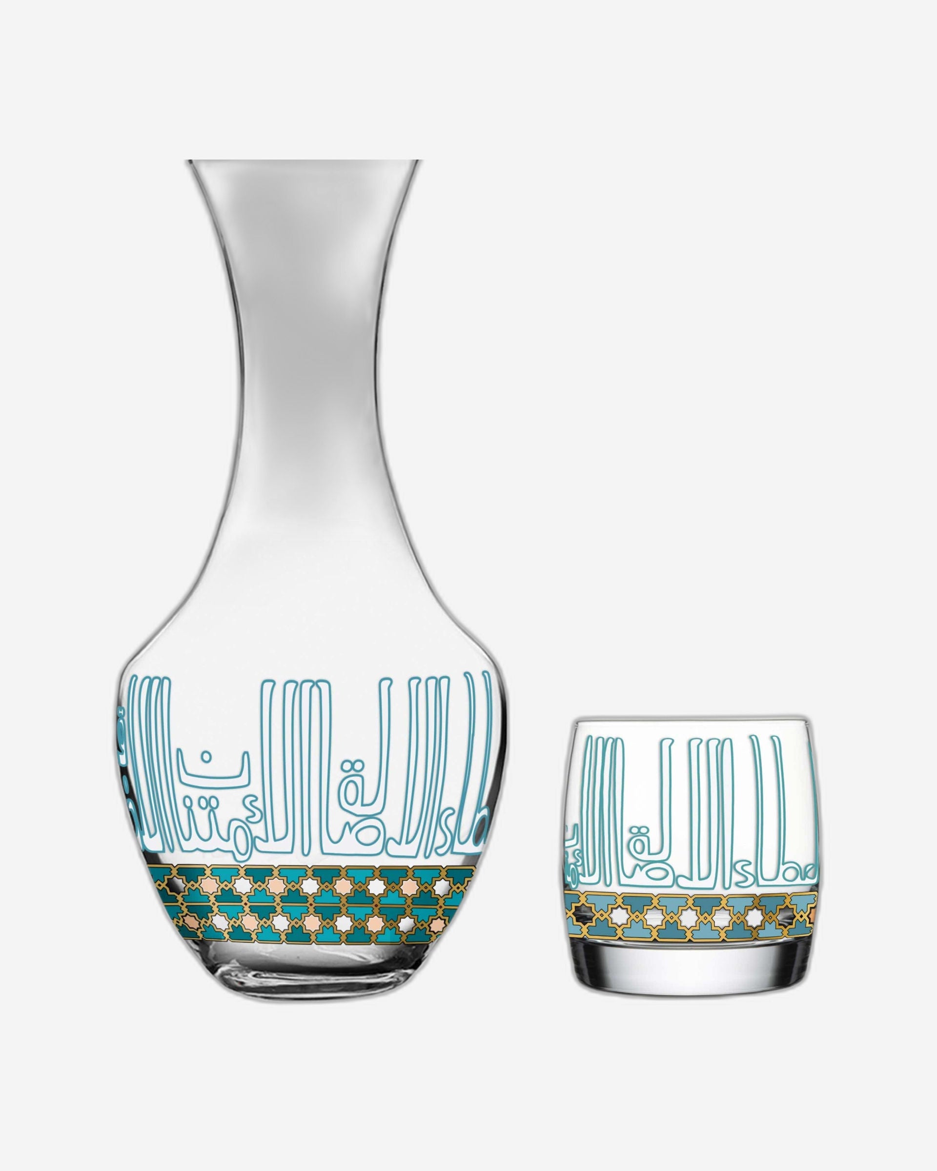 طقم مشروبات كريستال ديملاج أصالة مكون من 5 قطع (ذهبي وأخضر)