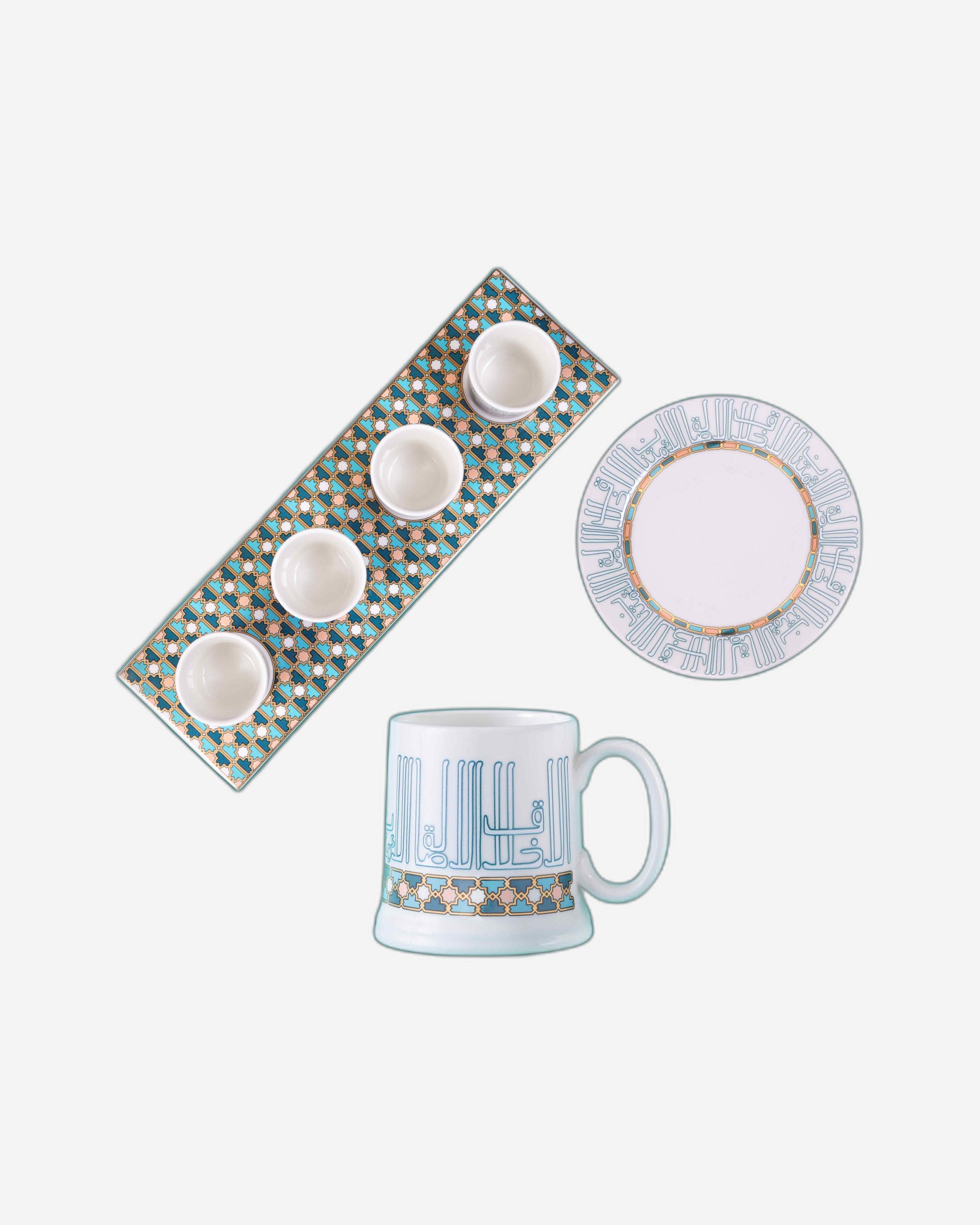 مجموعة ديملاج أصالة من 6 أطباق بورسلين (ذهبي وأخضر)