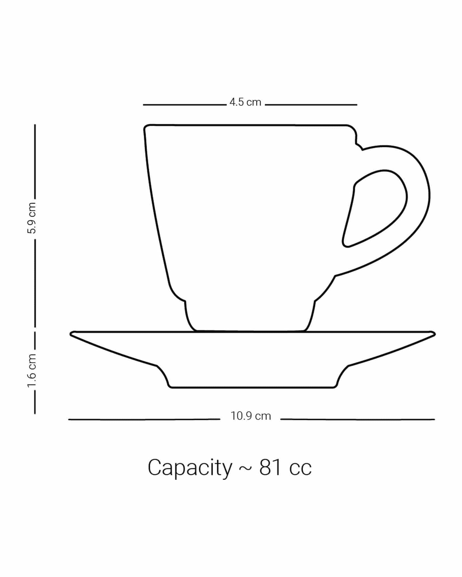 مجموعة ديملاج سرور من 6 فناجين قهوة وصحون (ذهبي)