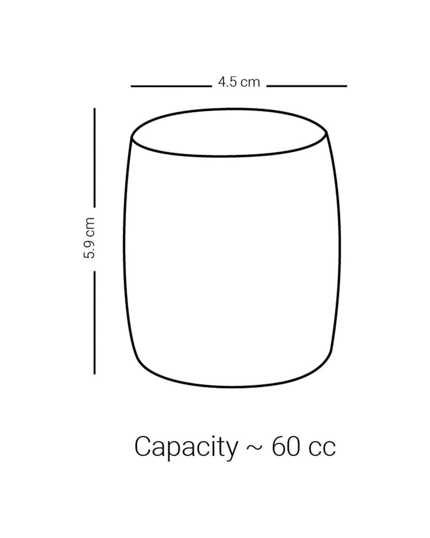 أكواب دملاج سرور قصيرة 6 قطع بلاتينيوم