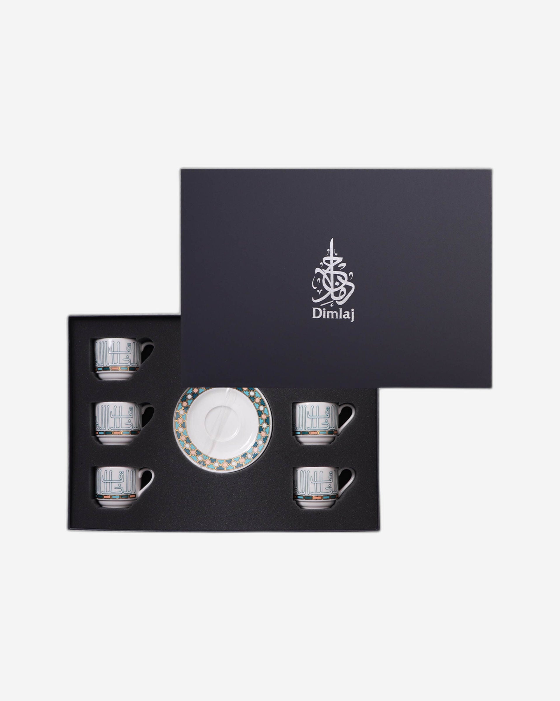 فناجين قهوة تركية كبيرة من ديملاج أصالة (ذهبي وأخضر)