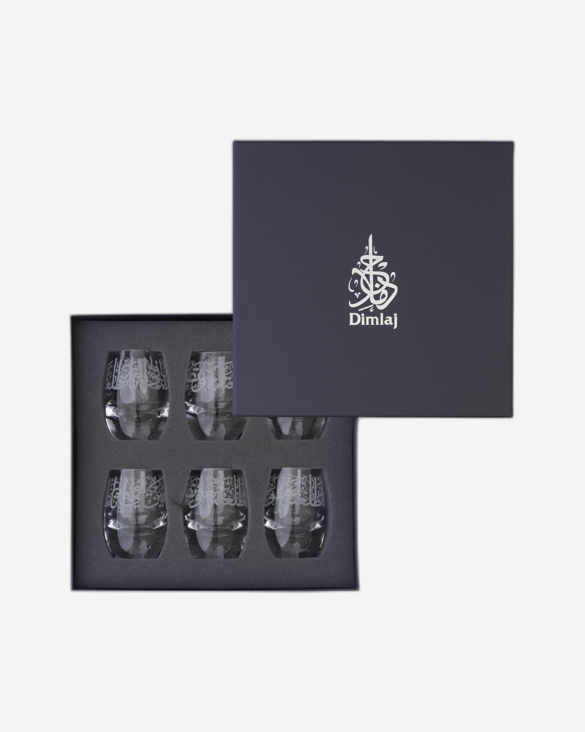 مجموعة ديملاج ثلث من 6 أكواب قصيرة (منقوشة)