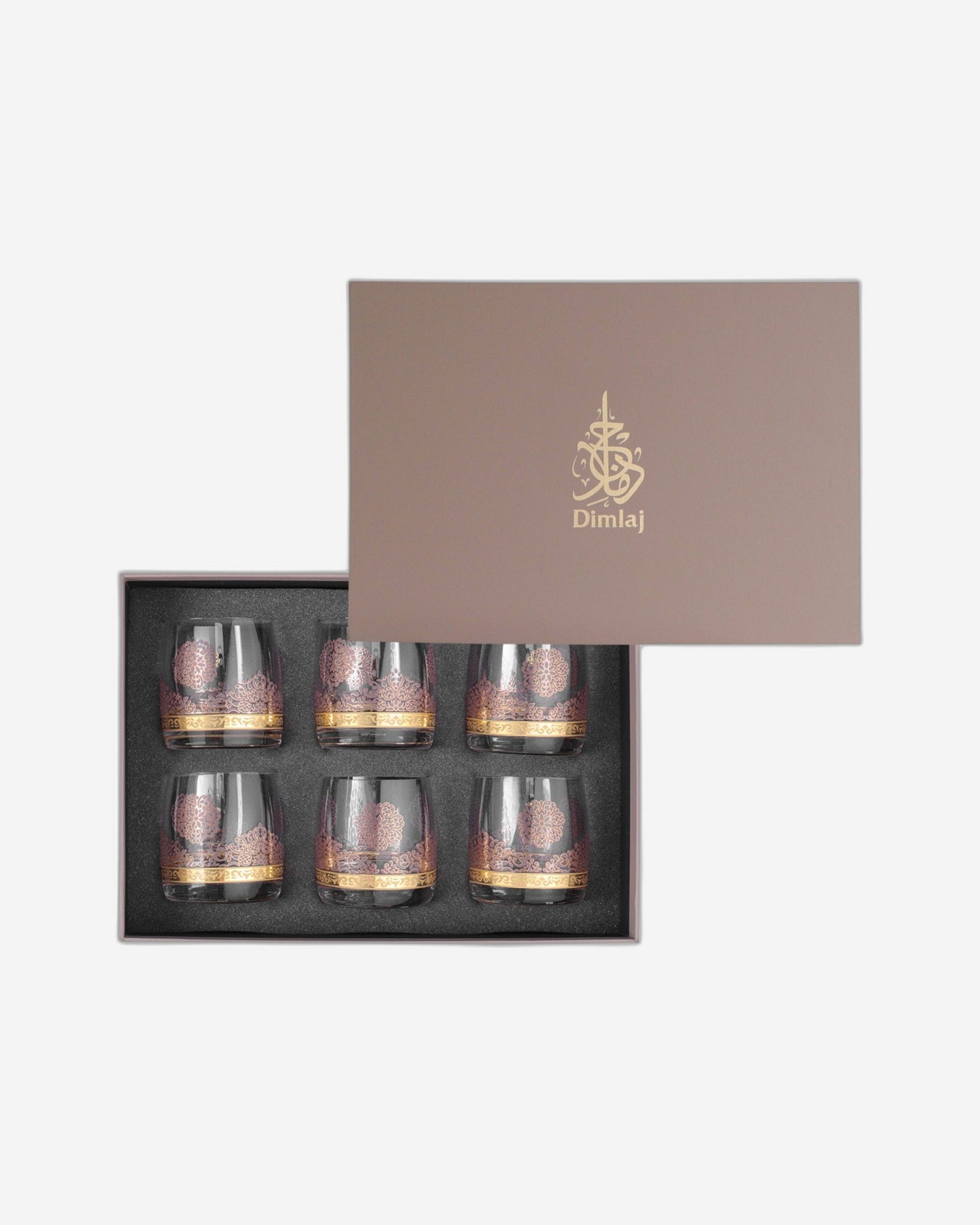 أكواب ديملاج سيلينا القصيرة، 6 قطع، ذهبي ووردي