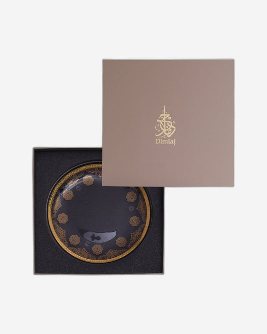 صينية تقديم سيلينا بمقبض من ديملاج (ذهبي ووردي)