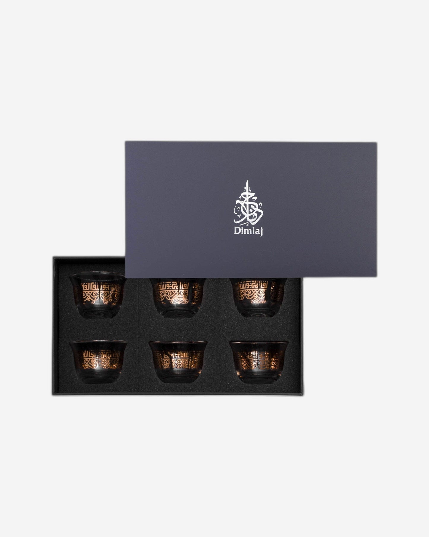 فناجين قهوة دملاج شفا 6 قطع ذهبي