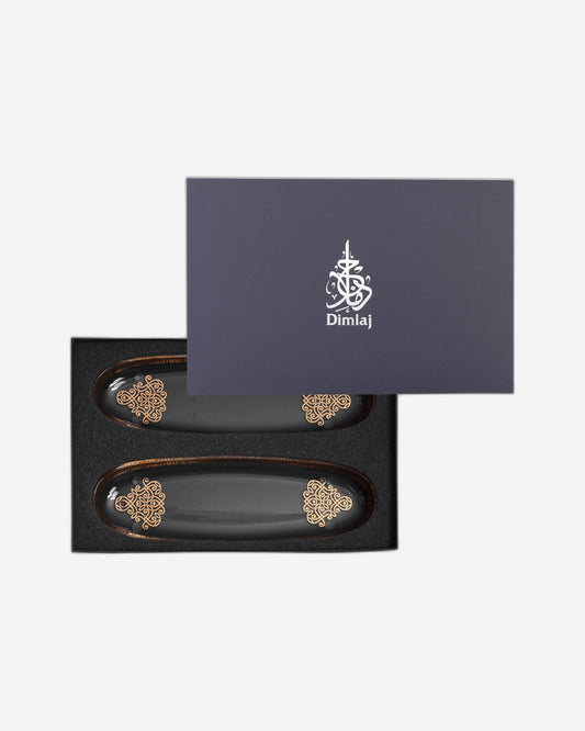 مجموعة ديملاج شفا من قطعتين من الأطباق البيضاوية (ذهبي)