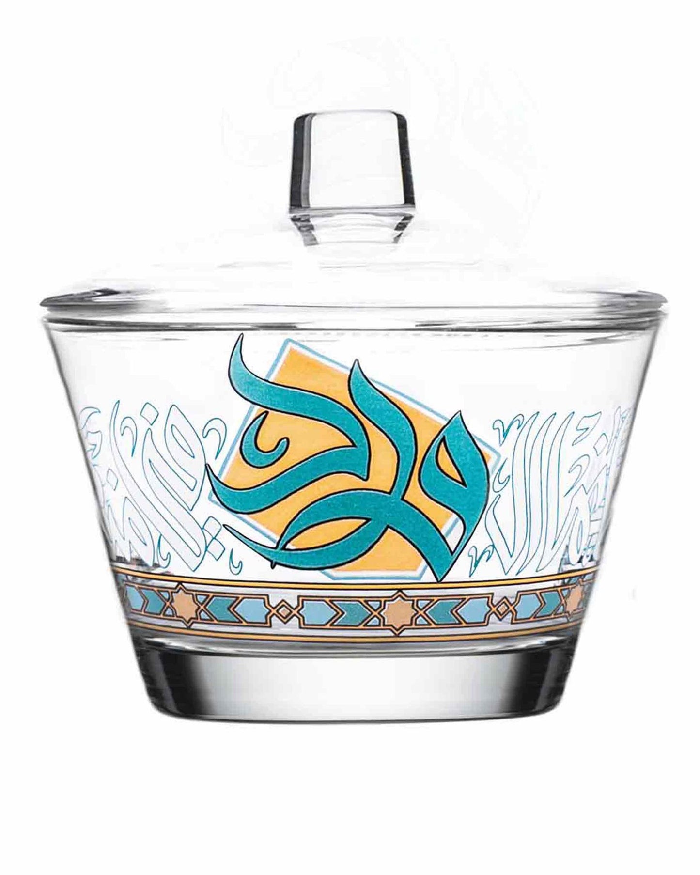 أوعية تقديم ديملاج وورود مع غطاء، قطعتان، ذهبي وأخضر