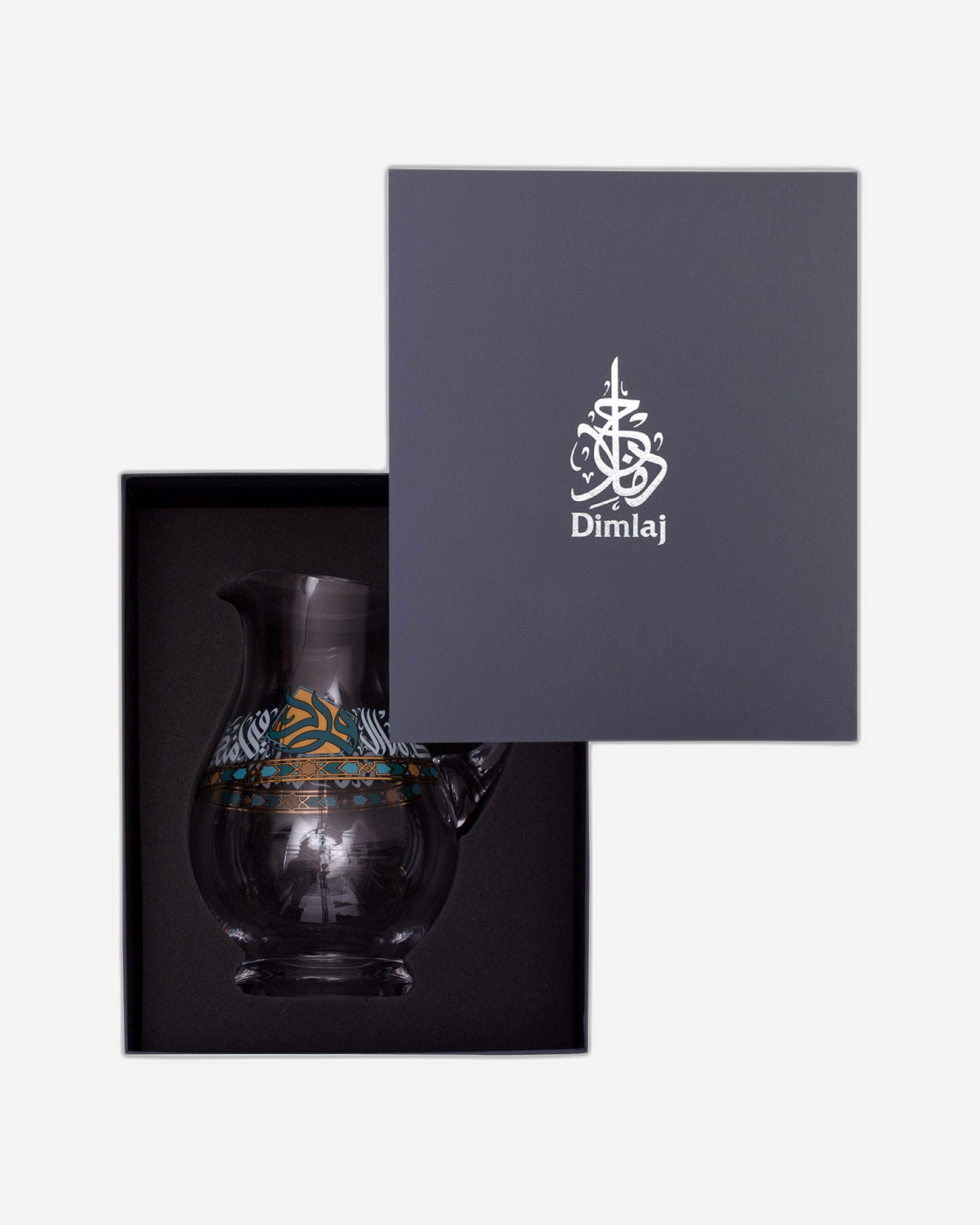 إبريق ورود كريستالي بمقبض من ديملاج (ذهبي وأخضر)