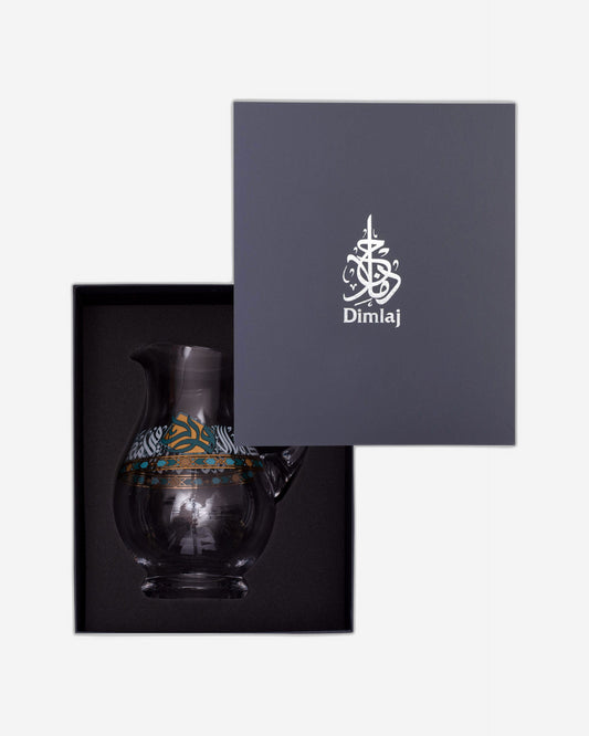 إبريق ورود كريستالي بمقبض من ديملاج (ذهبي وأخضر)