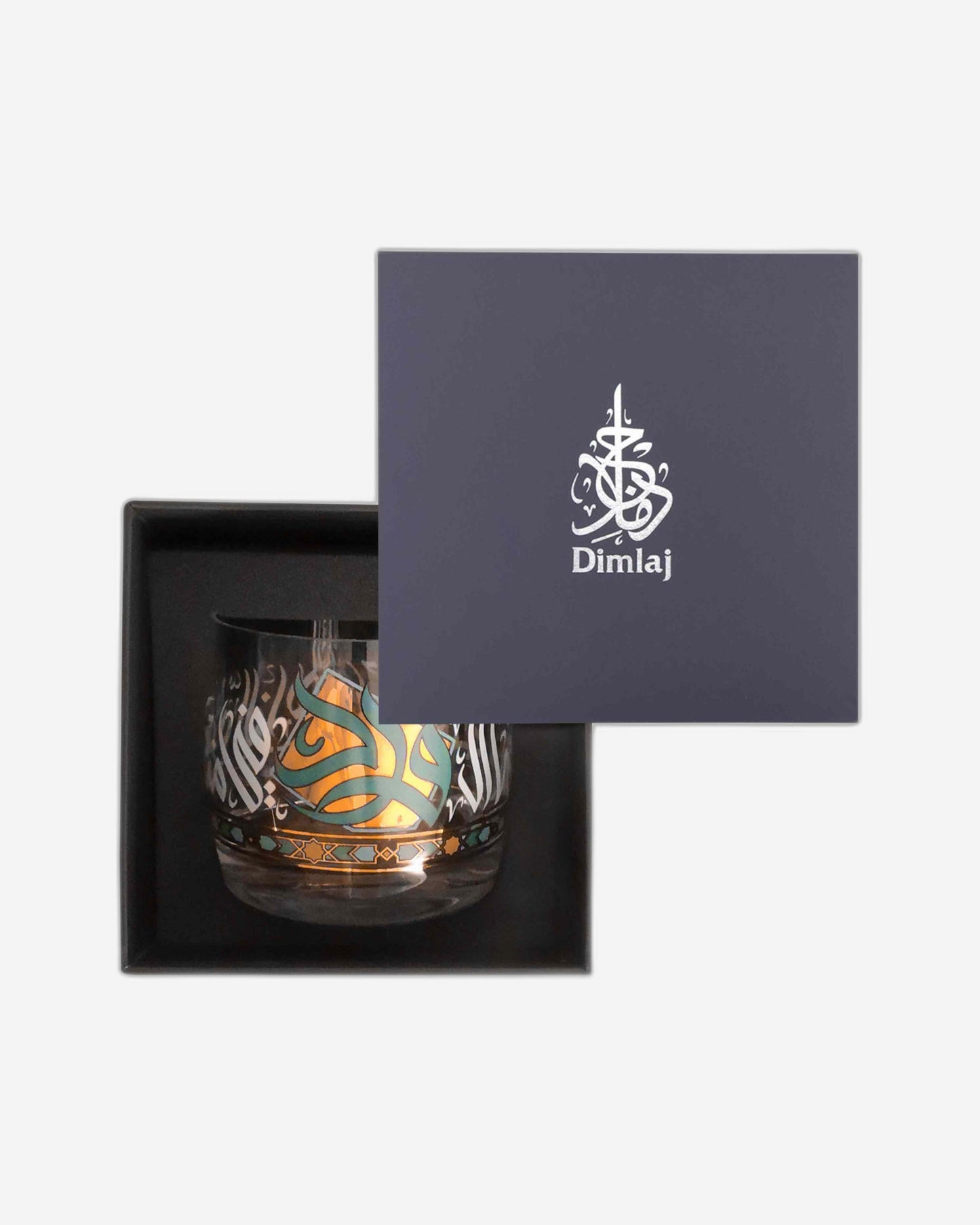 حامل شموع ديملاج وورود ذهبي وأخضر