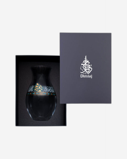 مزهرية كريستال ديملاج ورود (ذهبي وأخضر)