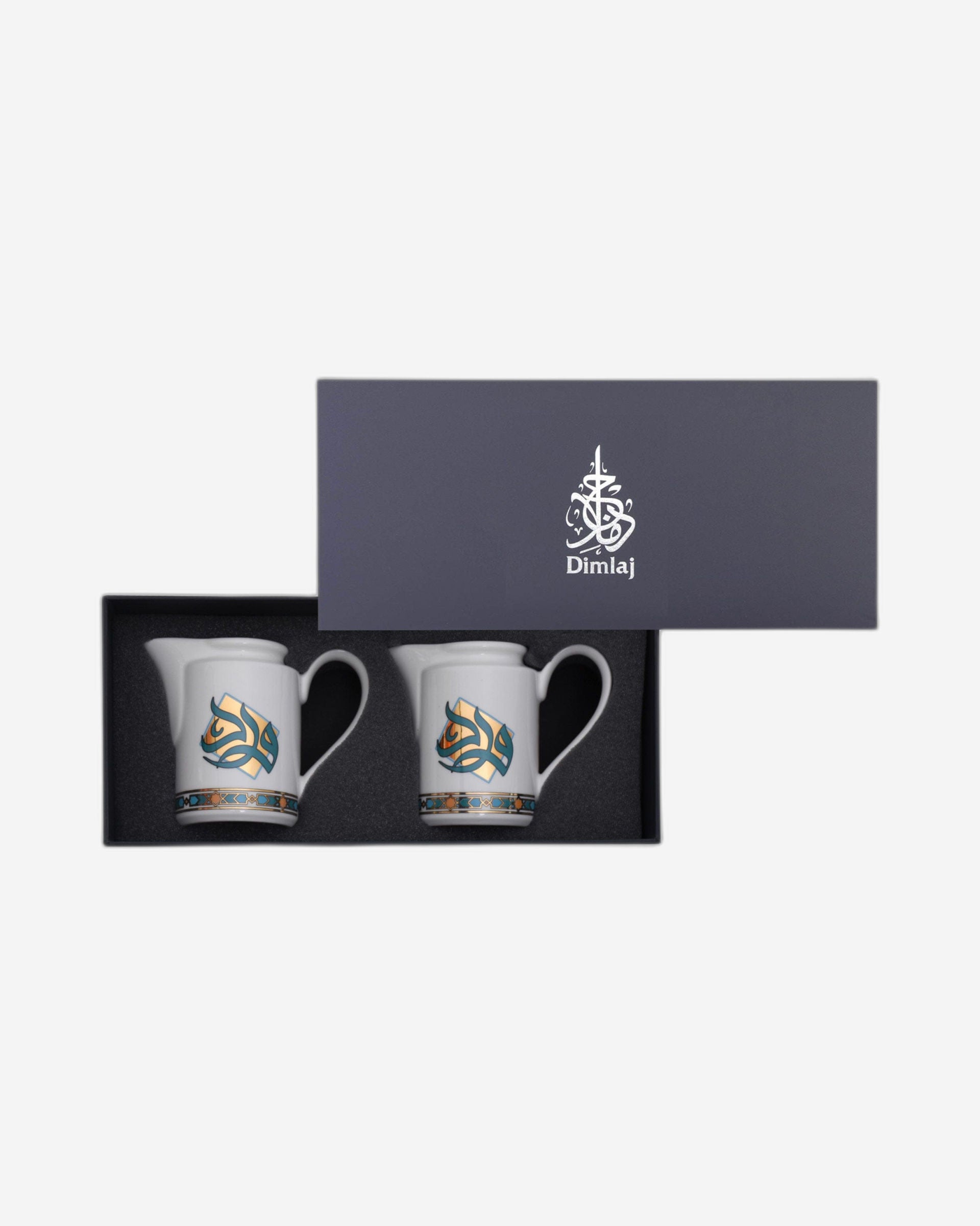 مجموعة دملاج ورود من قطعتين من أوعية الحليب الصغيرة (ذهبي وأخضر)