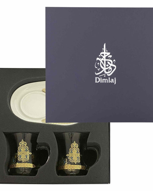 مجموعة ديملاج ريحان من قطعتين كوب وصحن (ذهبي)