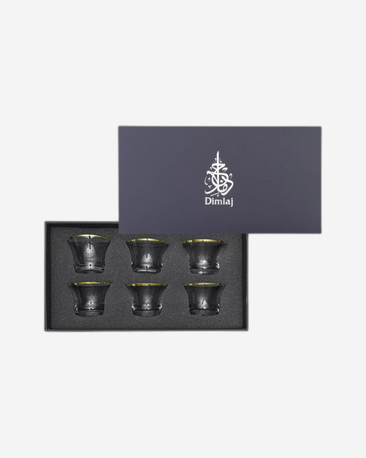 مجموعة ديملاج بيرلا من 6 قطع من أكواب القهوة الكريستالية (ذهبية)