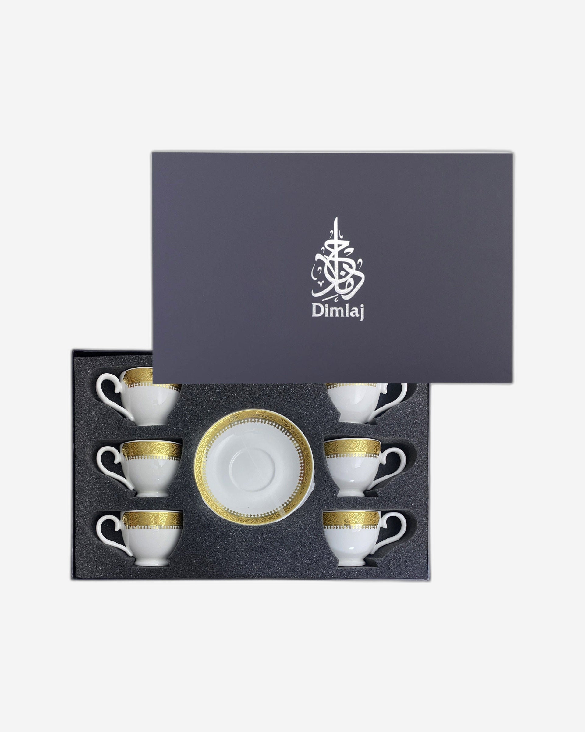 مجموعة ديملاج قرطبة من 6 فناجين قهوة تركية (ذهبي)