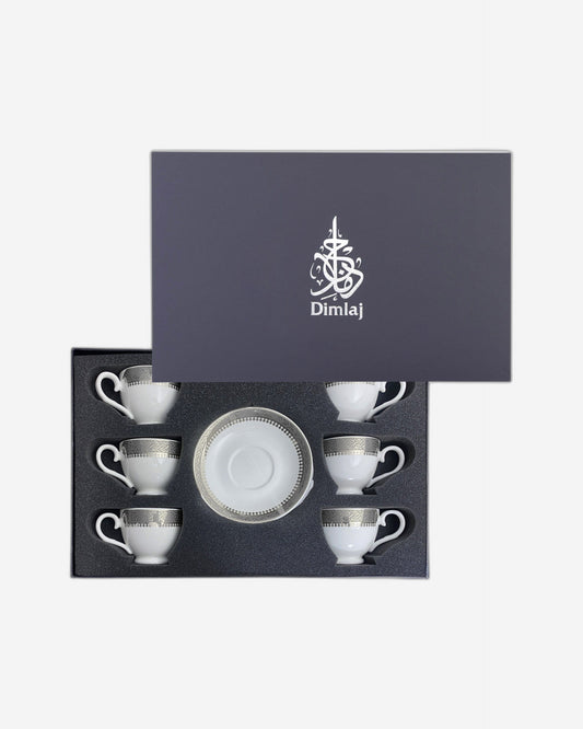 مجموعة ديملاج قرطبة من 6 فناجين قهوة تركية (بلاتينيوم)