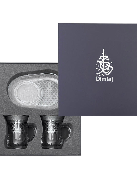 مجموعة ديملاج قرطبة من قطعتين من الكوب والصحن (بلاتينيوم)