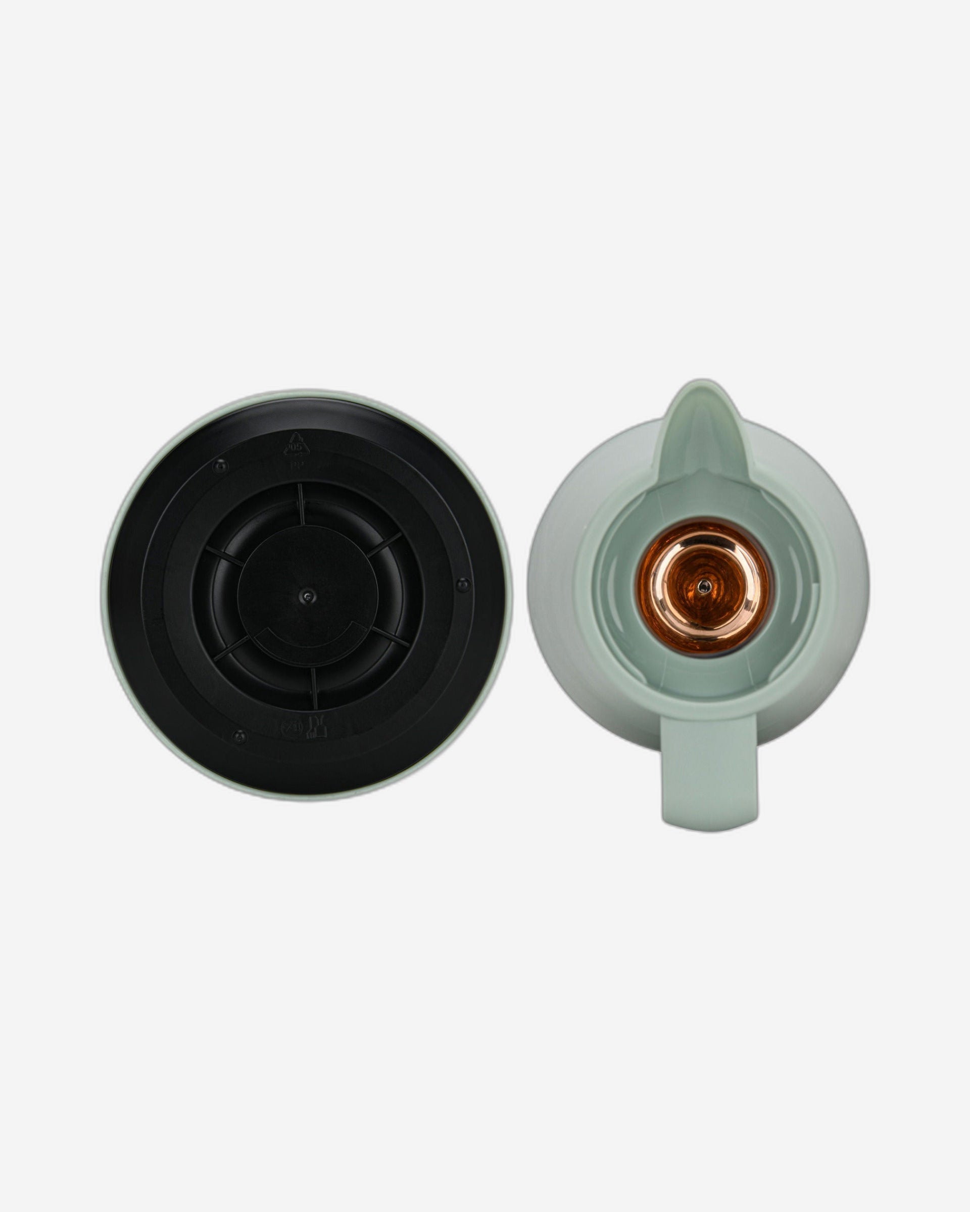 قارورة فيسمان المعزولة بالفراغ سعة 1000 مل، خضراء مع بطانة زجاجية وردية اللون