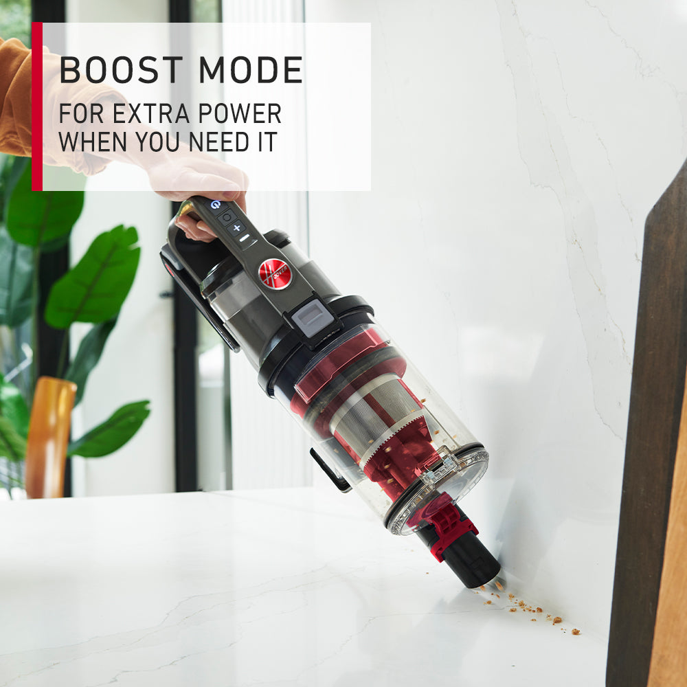 مكنسة كهربائية لاسلكية من هوفر، مكنسة كهربائية منزلية قوية مع وقت تشغيل 40 دقيقة، مكنسة يدوية للمنزل والسجاد والأرضيات الخشبية وشعر الحيوانات الأليفة، ضمان لمدة عامين، لون فضي - CLSV-VPME