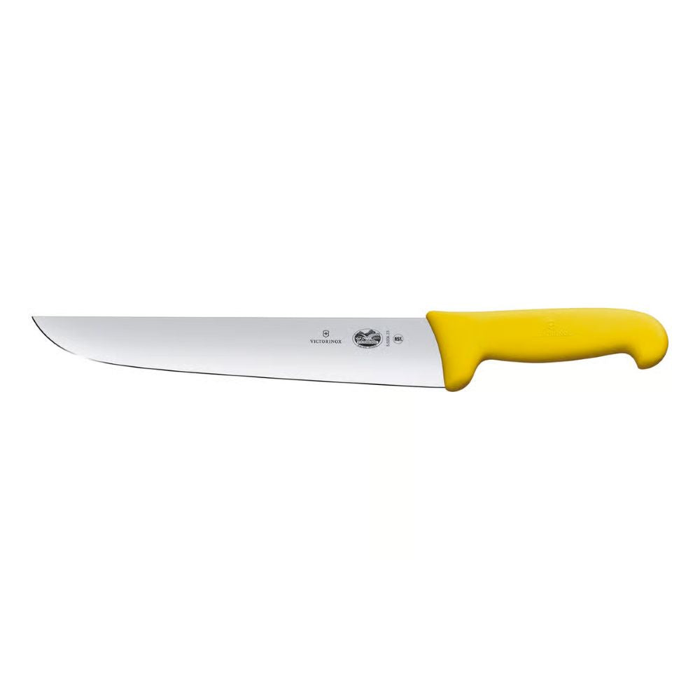 Victorinox Fibrox Slaughter And Butcher Knife 23Cm Straight Yellow 5.5208.23