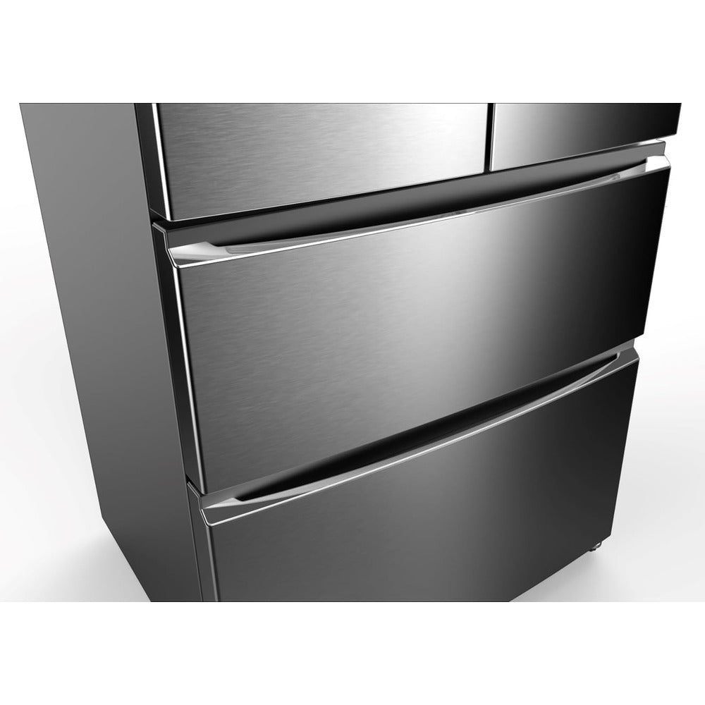 ثلاجة هوفر 670 لتر ببابين فرنسيين وضاغط عاكس