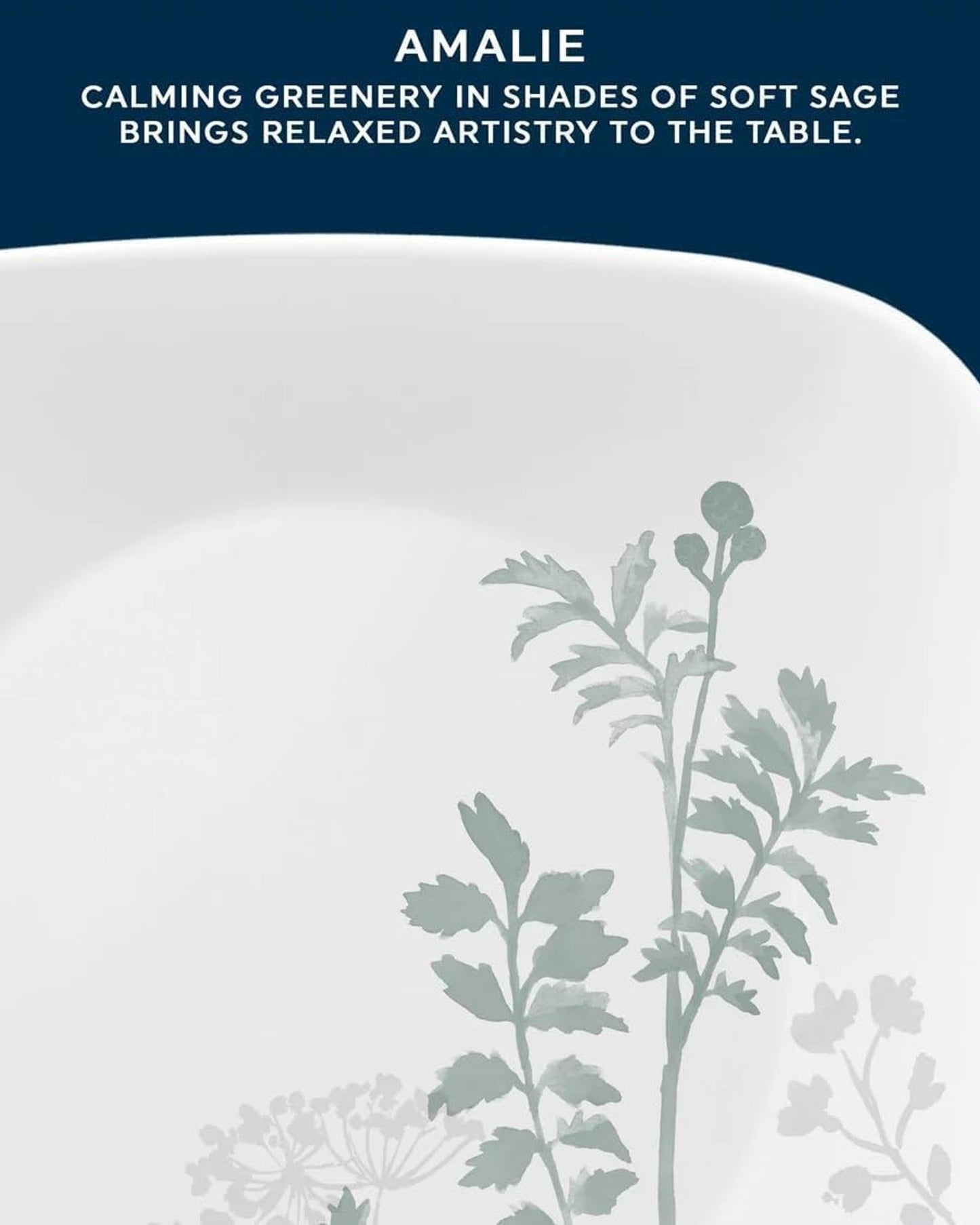 طقم عشاء كوريل 16 قطعة مربعة الشكل أمالي