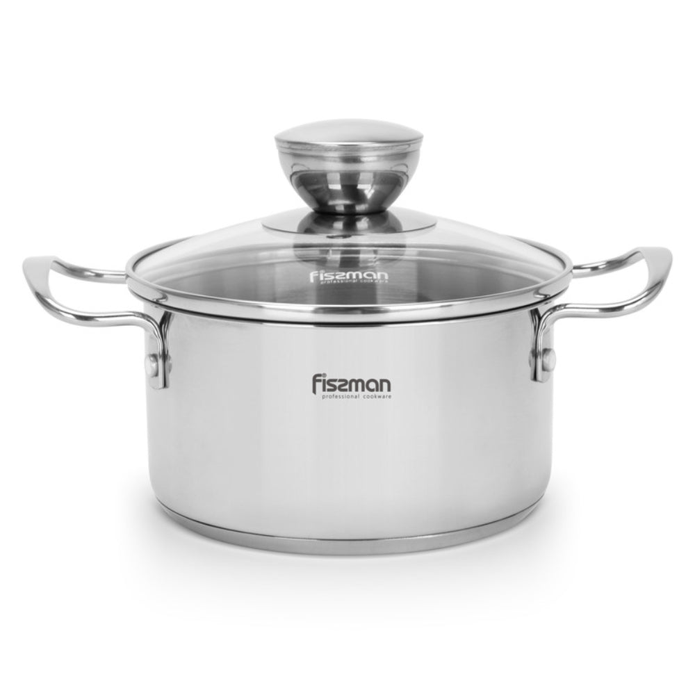 قدر طهي فيسمان بغطاء زجاجي 14 سم/0.9 لتر من الفولاذ المقاوم للصدأ