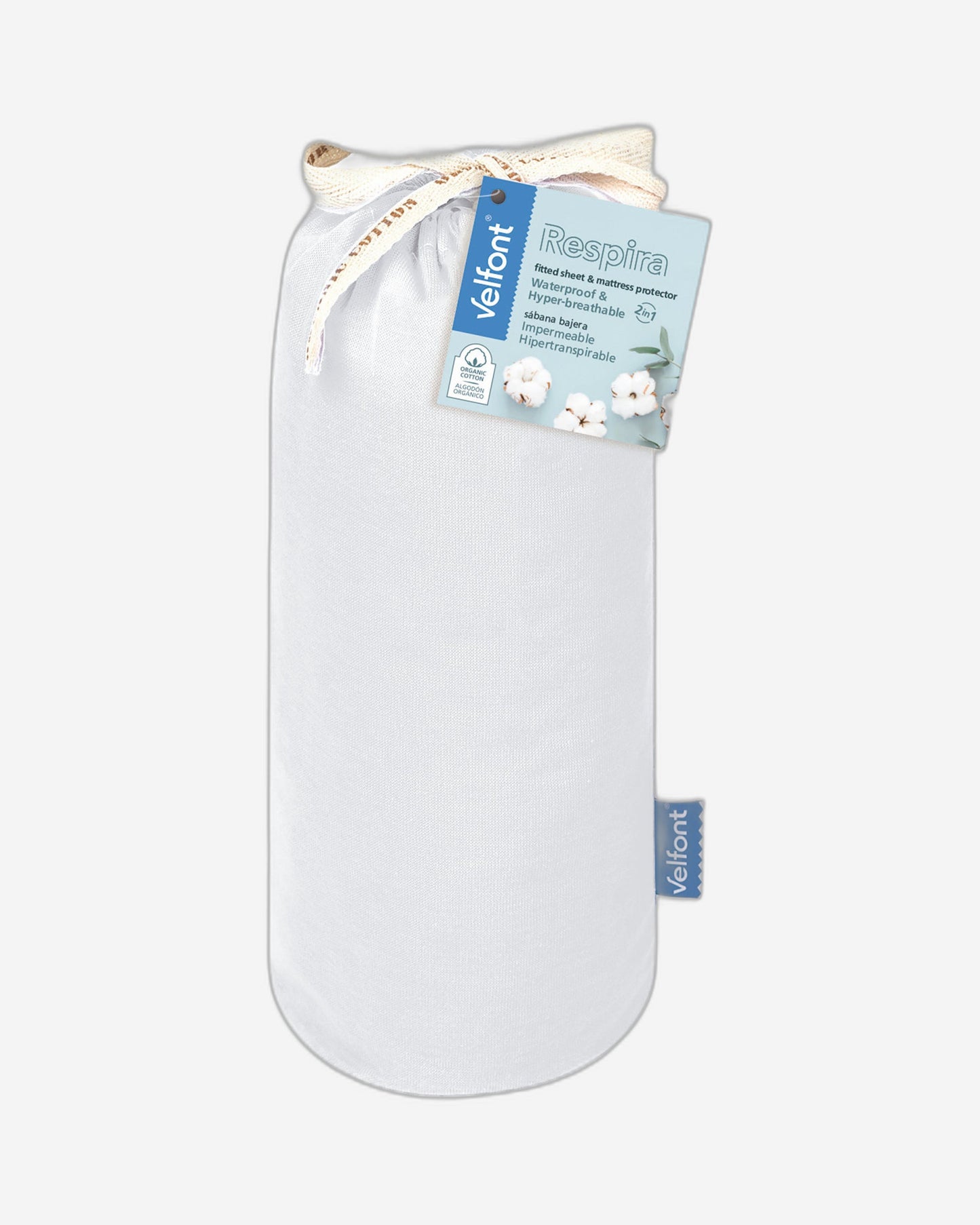 ملاءات فيلفونت "ريسبيرا" المصنوعة من القطن العضوي بنسبة 100% باللون الأبيض