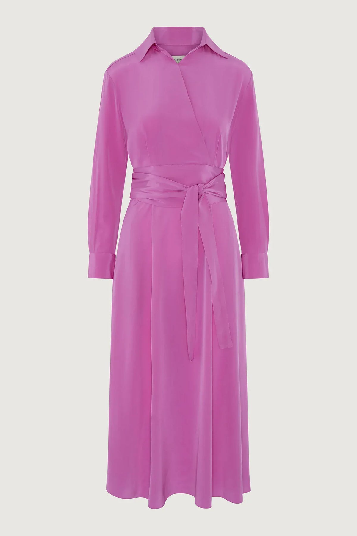 Celia Silk Full Skirt Wrap Dress in Pink