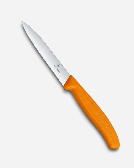 Victorinox Swiss Classic Paring Knife 10Cm Wavy Pointed Tip Orange