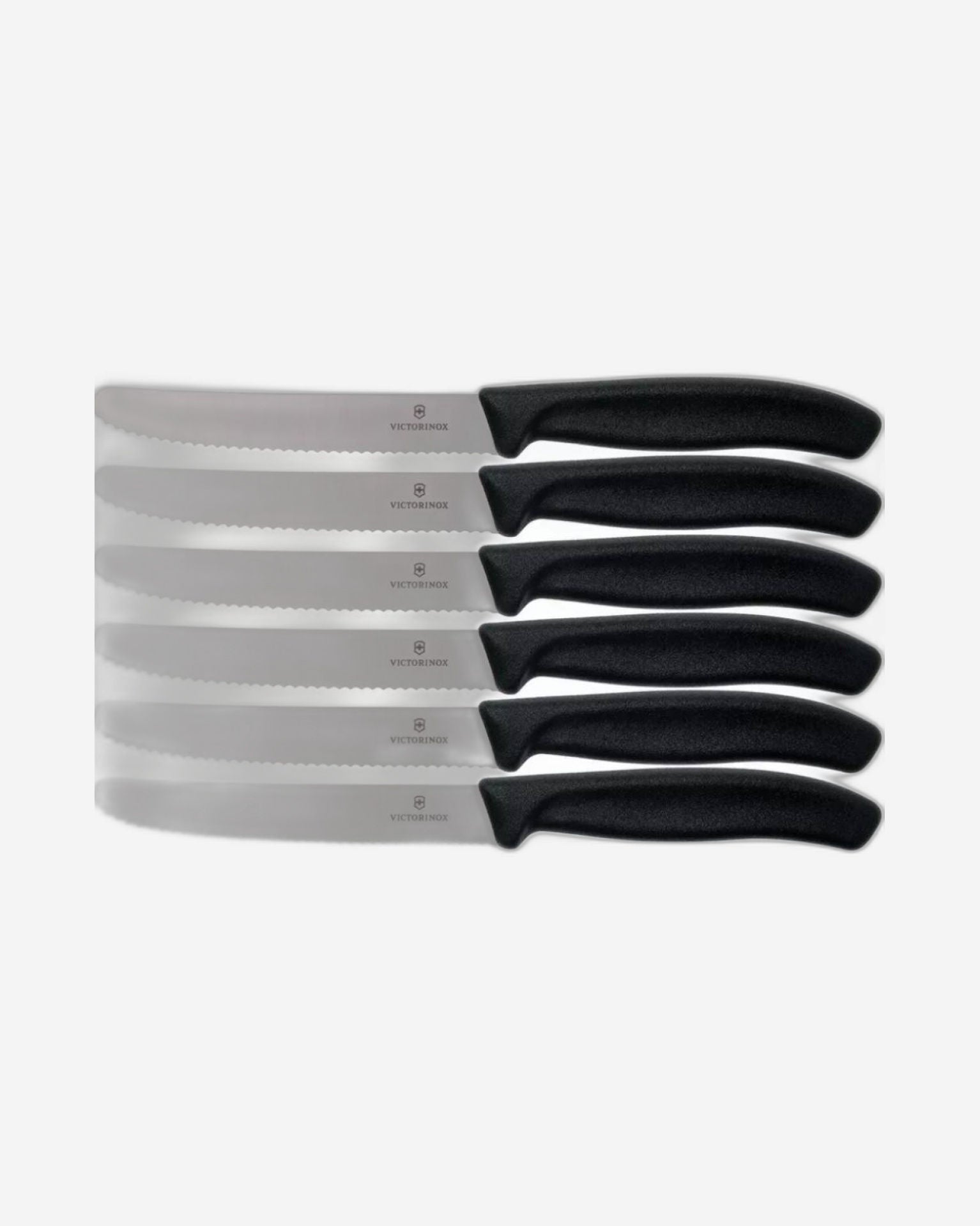 سكين فيكتورينوكس سويس كلاسيك للطماطم والمائدة، 6 قطع، 11 سم، أسود مموج - 6.7833.6