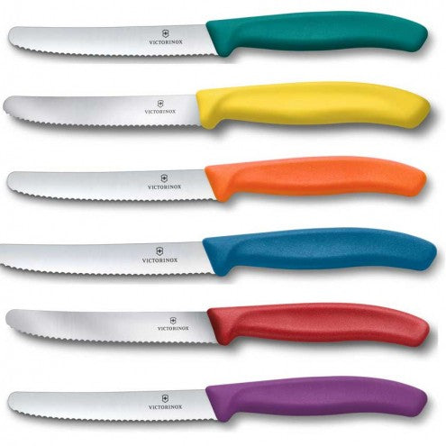 Victorinox Swiss Classic Tomato & Table Knife 6Pcs 11Cm Wavy Assorted Box 6.7836.6C1
