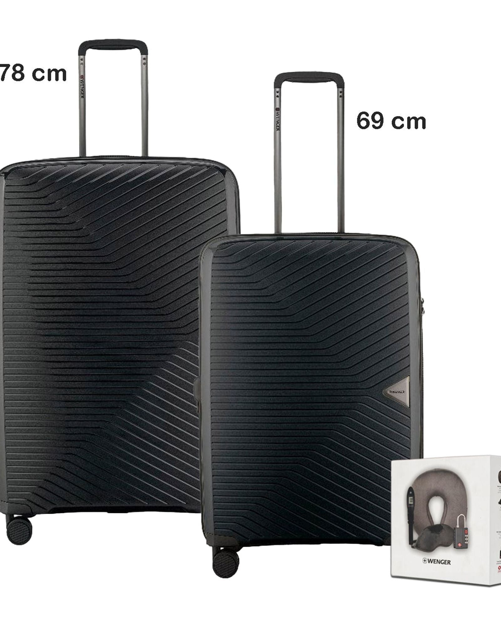 مجموعة حقائب سفر Wenger Ultra-Lite الصلبة القابلة للتوسيع بطول 67+76 سم، قطعتان (مع حقيبة سفر مجانية)