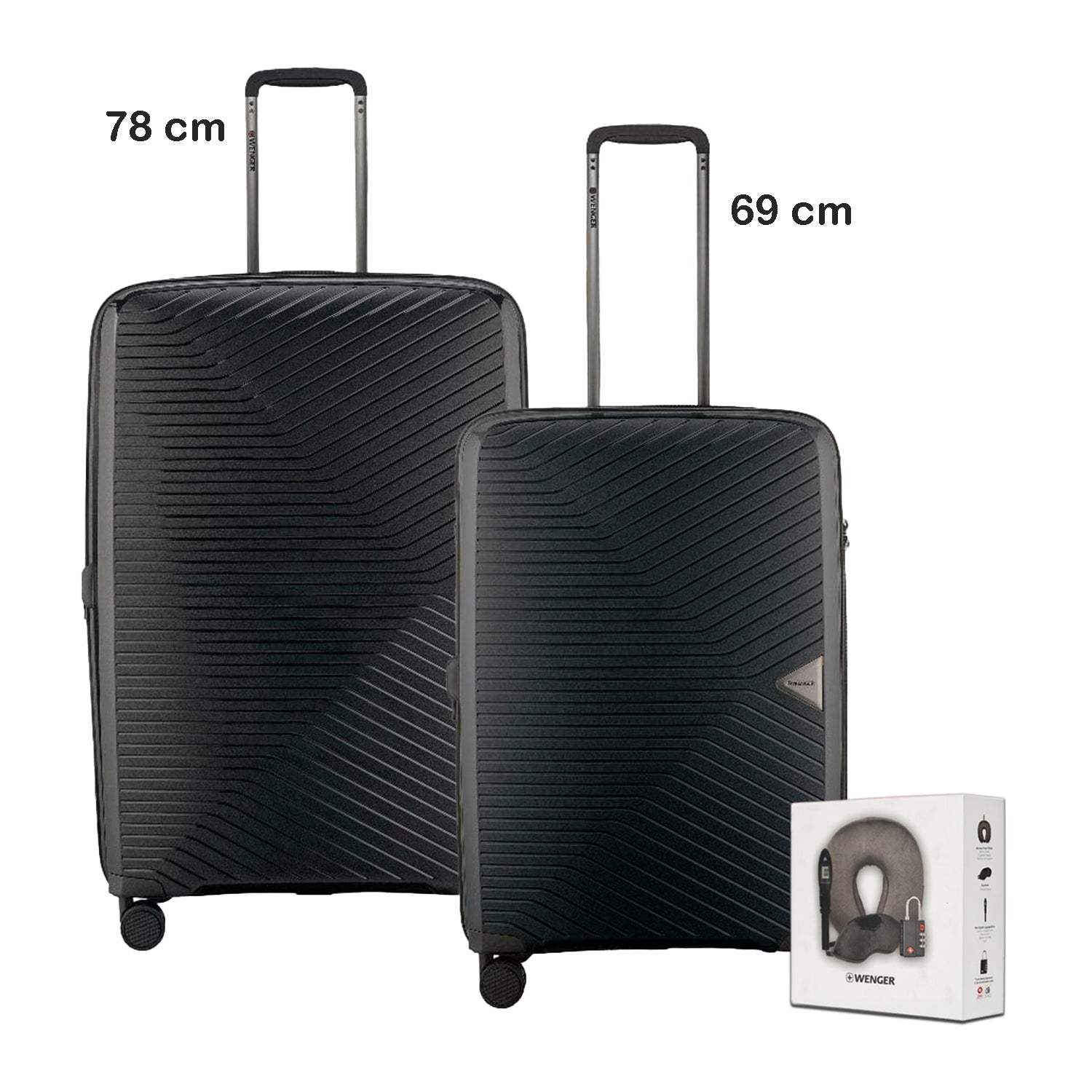 مجموعة حقائب سفر Wenger Ultra-Lite الصلبة القابلة للتوسيع بطول 67+76 سم، قطعتان (مع حقيبة سفر مجانية)