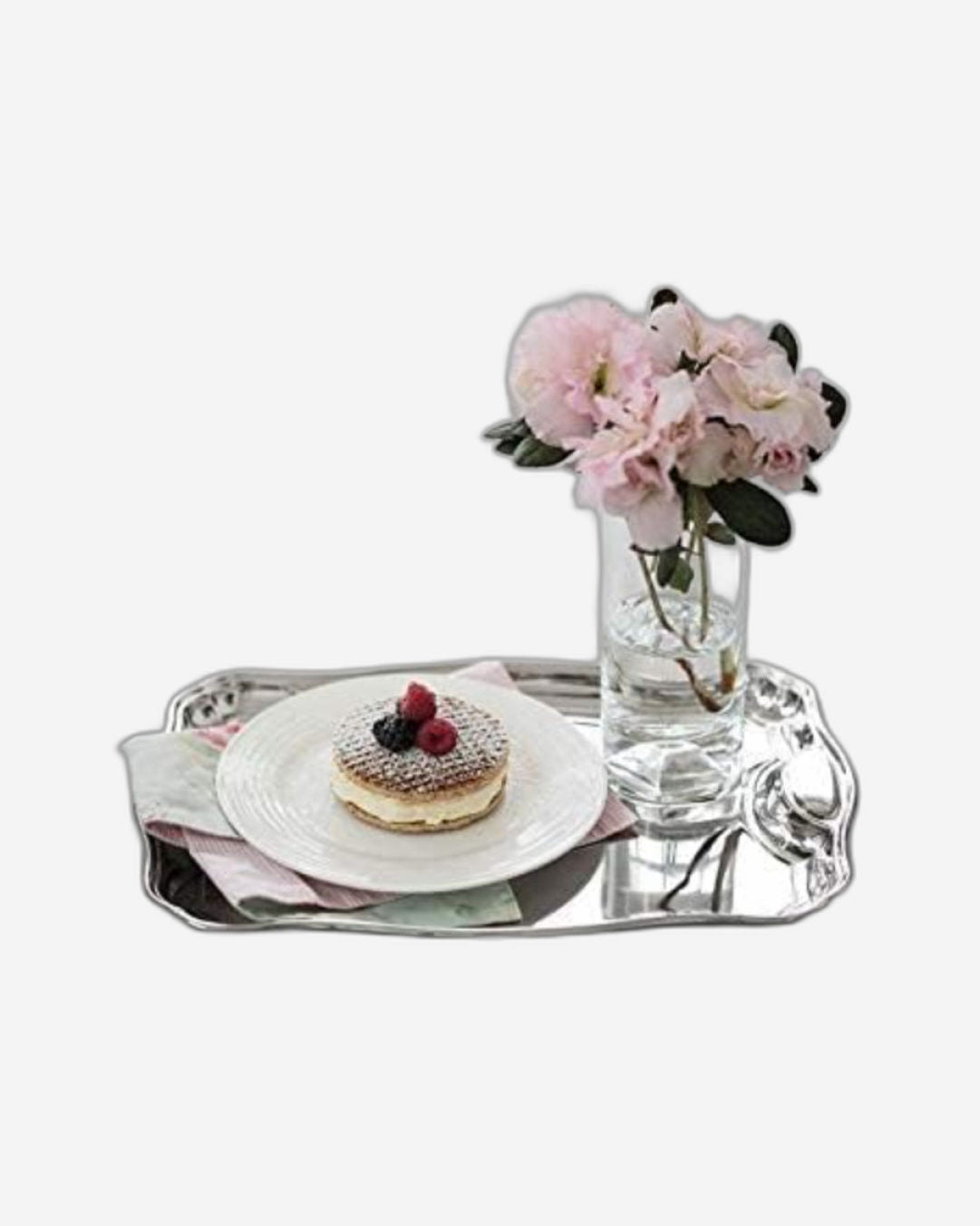 صينية ترامونتينا برازيل الكلاسيكية مستطيلة الشكل من الفولاذ المقاوم للصدأ بمقابض، مقاس 42×29 سم