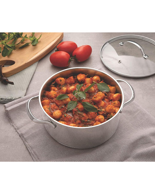 ترامونتينا برازيل أونا 16 سم 1.8 لتر قدر عميق من الفولاذ المقاوم للصدأ مع قاعدة ثلاثية الطبقات