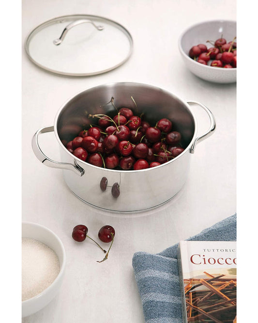 ترامونتينا برازيل أونا 20 سم، 3.6 لتر، طاجن عميق من الفولاذ المقاوم للصدأ مع قاعدة ثلاثية الطبقات