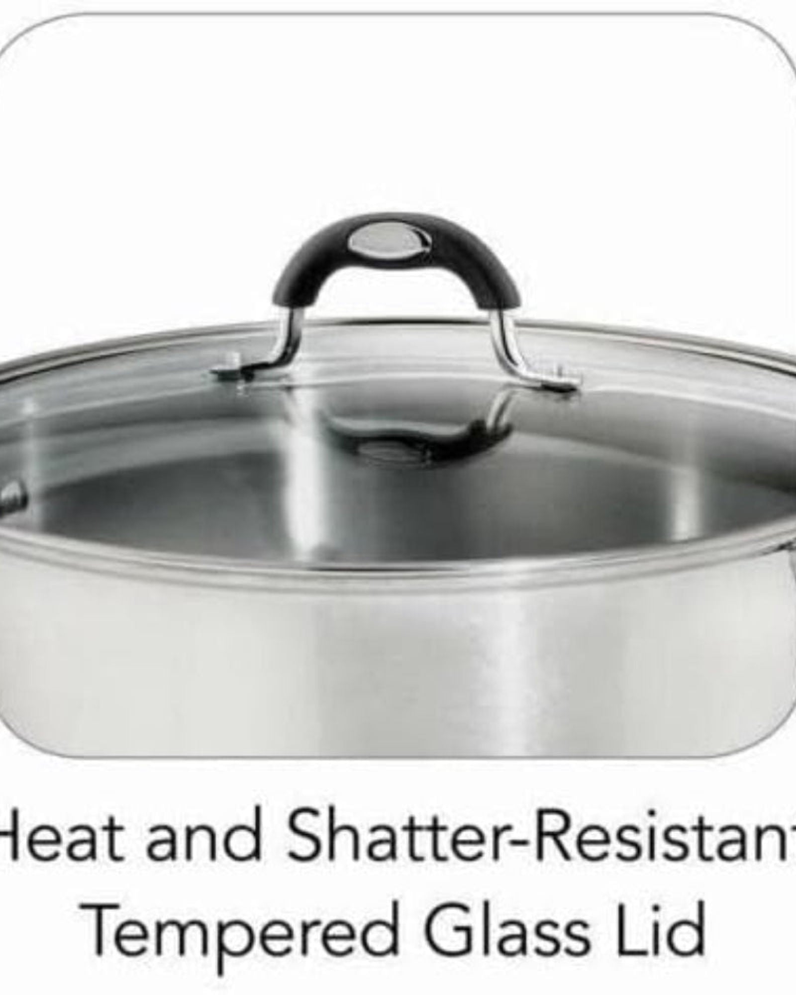 ترامونتينا البرازيل - وعاء طهي مسطح من الفولاذ المقاوم للصدأ 30 سم وسعة 8.9 لتر مع قاع ثلاثي الطبقات