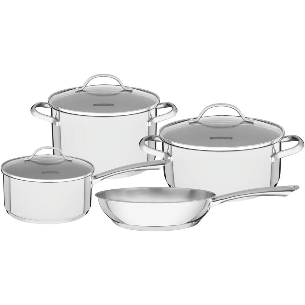 Tramontina Brazil Una 7 Pieces Stainless Steel Cookware Set with Tri-ply Bottom