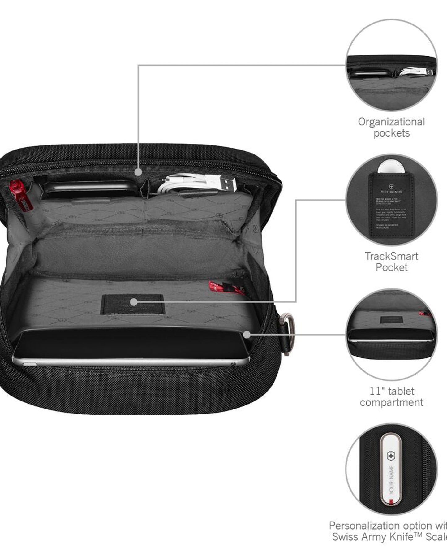 حقيبة كروس فيكتورينوكس ميثيك سوداء اللون