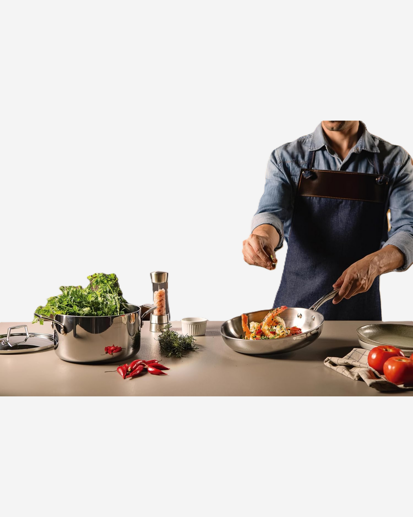 Tramontina Grano Tri-Ply Stainless Steel 20cm Ceramic-Coated Frying Pan