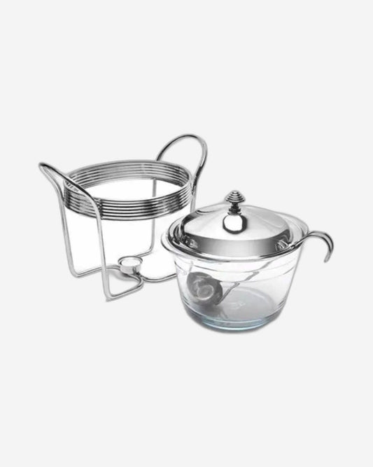 غطاء/سخان/مغرفة حساء دائرية من ريجنت فوليو من الفولاذ المقاوم للصدأ سعة 4 لتر